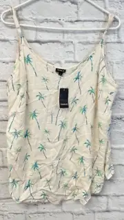 New Torrid cami tank top Womens 2/2X slub Ava Rayon palm tree graphic (18/20W)