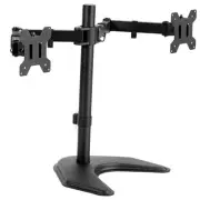 STAND-V002F Dual LED LCD Monitor Free-Standing Desk 13" - 27" screens Black