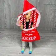 Elf costume , holiday helper costume elf lock up / jail time out Christmas prop