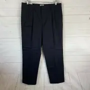 Dockers Mens Iron Free Khaki Chino Pants Sz 36 Black Pleated Cuffed Stretch New