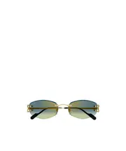 Cartier Geometric Frame Sunglasses 57 Green