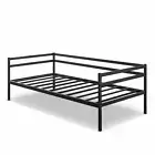 Single Daybed Metal Frame Sofa Premium Black Day Bed Steel Support