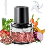 Electric Food Processor, Small Electric Food Chopper for Baby Food, Vegetables, Meat, Fruits, Nuts, 4 Cup Food Chopper with 2 Speed, Black (AU Adapter)