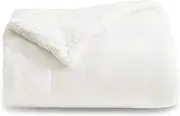 Bedsure Sherpa Fleece Throw Blanket for Couch - Thick and Warm Blanket for Winter, Soft Fuzzy Throws for Sofa, White, 50x60 Inches