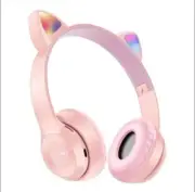 Wireless Bluetooth 5.0 Headset Cat Rabbit Ears LED Headphone W Mic