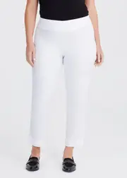 [Taking Shape] Taking Shape Editorial Work Pant Size 12 in White, Cotton - Plus Size Women's Bottoms White
