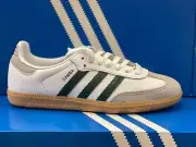 Adidas Women's Samba OG Cloud White/Collegiate Green/Grey Tone JI2724 New Box
