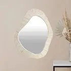 White bone inlay abstract mirror ,handmade bone inlay mirror , unique mirror