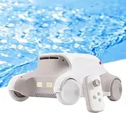 Cordless Remote Control Pool Robot Vacuum Cleaners,Automatic Pool Vacuum Cleaner,Swimming Pool Suction Machine,Lasts 4H and 150㎡,15° Climbing Slope,for Pools