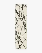 75' x 305' | Machine Washable Runner Rug | Kid & Pet Friendly | Indoor Rug | Marion Black & Ivory Rug by Nina Takesh | Ruggable