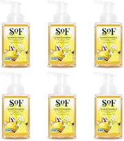 SoF Hydrating Foaming Hand Wash - With Organic Agave Nectar & Coconut Oil- Vegan & Non GMO- Free From Phthalates, Sulfates & Parabens- Lemon Verbena - 8 oz Bottle 6 Pack