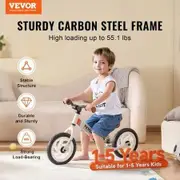 Toddler Balance Bike Carbon Steel Balance Bicycle for Kids with Adjustable Seat & Handlebar 12" EVA Foam Tires No Pedal Balance Bicycle Gift