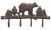 Cast Iron Bear Wall Key Rack Holder 4 Hooks Coat Hook Home Decor
