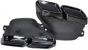 Compatible For Benz AMG W205C63S Carbon Fiber Rectangle Muffler Tip W205 S205 C205 A205 Upgrade Exhaust Tail tip(Black 63)