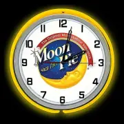 19" Moon Pie Marshmallow Sandwich Sign Double Yellow Neon Clock