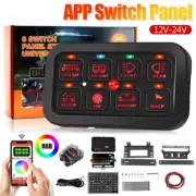 8 GANG RGB Switch Panel Wireless Bluetooth 1440W FOR LED Work Light Bar UTV BOAT (for: Jeep)
