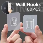 DoubleSided Adhesive Wall Hooks Strong Wall Storage Traceless Transparent Hanger