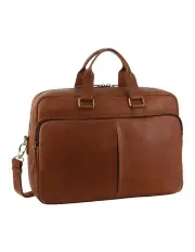 [PIERRE CARDIN] Leather Business Computer Bag in Cognac