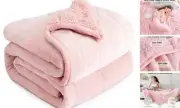 Weighted Blanket Queen Size 15lbs, Sherpa Weighted Blankets for Adults, Fuzzy