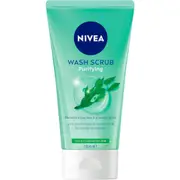 NIVEA Purifying 2-in-1 Face Wash Scrub (150ml), Gentle Exfoliating Face Scrub, Face Wash for Oily Skin, Purifying Face Cleanser with Ocean Algae and Purified Water
