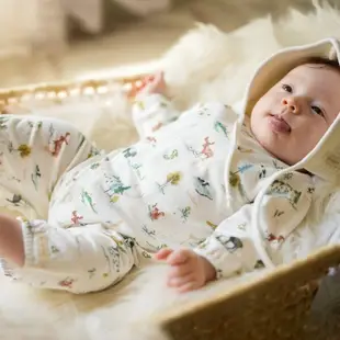 日本Haruulala【60cm連身衣＋針織帽 禮盒】男女寶寶 1～4個月 有機棉 彌月禮 滿月禮 新生兒禮物