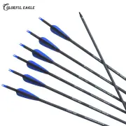 Archery Pure Carbon Arrows Replaceable Arrowheads Recurve Compound Bow Hunting