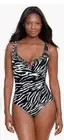 Miraclesuit Tigre Sombre Escape One Piece Swimsuit NWT Size 8 Zebra Print