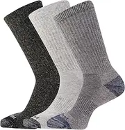 [MERRELL] Men's Cushioned Performance Hiker Casual Sock, Charcoal Black (Crew)