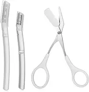 DRESSOOS Versatile Eyebrow Shaper Kit Razor Scissor Set for Tailored Brow Styling