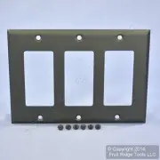 Mulberry Matte Black Metal 3-Gang Decorator GFCI Rocker Switch Cover Wallplate
