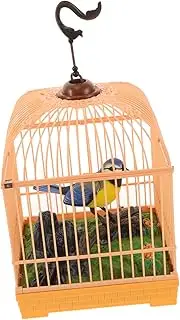 HONITANO Sound Activated Realistic Chirping Bird Interactive Animated Bird in Cage for Adults Unique Desktop Decoration with Lifelike Movements and Sounds