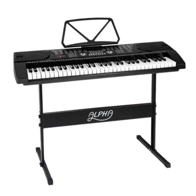 Alpha 61 Key Electronic Piano Keyboard LED Holder Music Stand Tempo Control