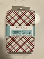 NEW (1) Yard Pre-Cut Waverly Inspirations Bias Plaid Fabric. 100% Cotton.
