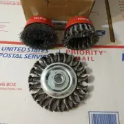 3PC Set Wire Drill Brush Wheel Brush Wire Crimped Cup Wire Knotted Cup Brush