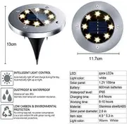 Vikus 8 Pack LED Solar Pathway Lights Outdoor Solar Ground Lights (Warm White)