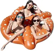 Swimming Floaty 3 Adults Pool Float with Foot Pump Pool Floats Bread Shaped Water Floating Recliner Chair Inflatable Unique Design Attractive Ergonomic LWX