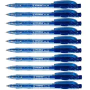 Stabilo 308 Liner Retractable Ballpoint Pen Medium (Blue) [Box 10]