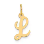 14k Small Script Letter L Initial Charm Bracelet Necklace