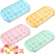 Ice Cube Tray,4Pcs Ice Trays Freezer,Silicone Ice Cube Tray with Lid,Stars, Moon