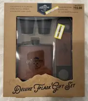 Adventure Out There Deluxe Flask Gift Set Drinkware 4 Piece Set Brand New In Box