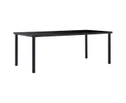 vidaXL Dining Table Black 200x100x75 cm Tempered Glass
