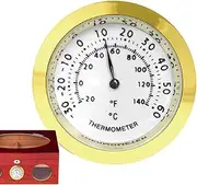 Analog Hygrometer - Analog Thermometer Hygrometer | High Precision Round Temperature Gauge | Round Humidity Sensor | Thermometer for Humidor Cabinet Cans Care and Maintenance