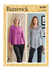 Butterick Sewing Pattern B6788 Misses Top Asymmetrical Gathers Sizes XS-MED UC