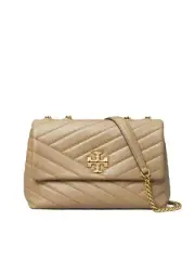 Tory Burch Kira Chevron Small Covertible Shoulder Bag Pebblestone
