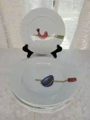 Crate and Barrel Nancy Green 6 pc tidbit plates 6 1/2"
