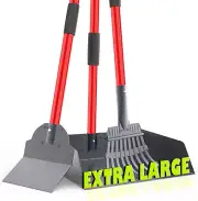 Larger Pooper Scooper - Durable & Sturdy Rake, Spade, Tray Set with Long Handle