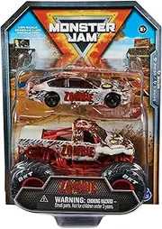 Monster Jam Official 1:64 Scale Diecast 2-Pack Monster Truck and Race Car Series 4 Zombie
