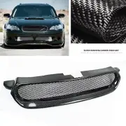 Front Carbon Fiber Mesh Grill Grille Carbon Fiber Blk For Subaru Legacy 2005-07