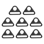 8 Pcs 1 3/4 Inch Triangle Buckles Adjuster Triangle D Rings Strap, Black