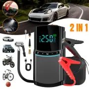 Tire Inflator Pump 12V 1000A Portable Car Jump Starter Air Compressor 2 In 1 AU